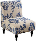 Eco-Ancheng Armless Chair Slipcover Removable Armless Accent Chairs Covers Washable Armless Slipper Chair Slipcover Printed Armless Chair Furniture Protector Covers for Living Dining Room Hotel