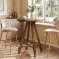 Solid Wood Bar Table, 31.5" Round Pub Bistro Table