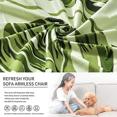 Eco-Ancheng Armless Chair Slipcover Removable Armless Accent Chairs Covers Washable Armless Slipper Chair Slipcover Printed Armless Chair Furniture Protector Covers for Living Dining Room Hotel