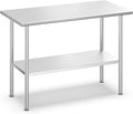 Atelicf NSF Stainless Steel Prep Table 24X48 inch, Rounded Flat Top