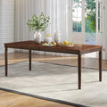 AMERLIFE 79" Solid Wood Farmhouse Dining Table with Roman Legs, Brown