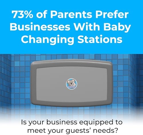 Koala Kare Surface-Mounted Horizontal Baby Changing Station, Model KB300-01 (Grey)