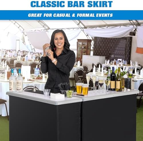 GoBar Portable Double Bar Table Set - Mobile Bartender Station for Events - Includes Carrying Case - Standard or LED