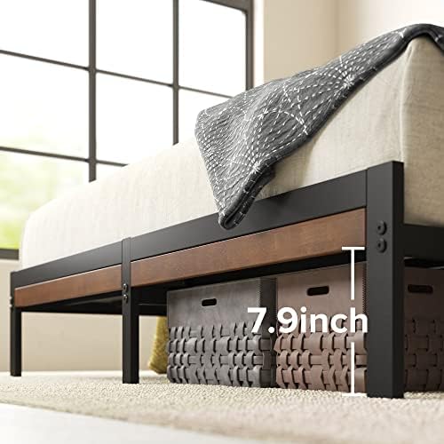 Zinus Kai Bamboo and Metal Platform Bed Frame, Sturdy Steel Frame, Queen