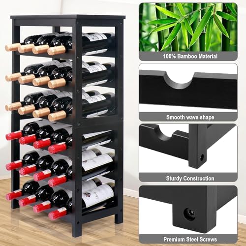 Wine Rack Freestanding Floor, 6-Tier Display Wine Storage Shelf