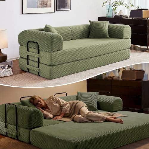 79" Convertible Sofa Bed, Boneless Sleeper Futon Couch for Living Room