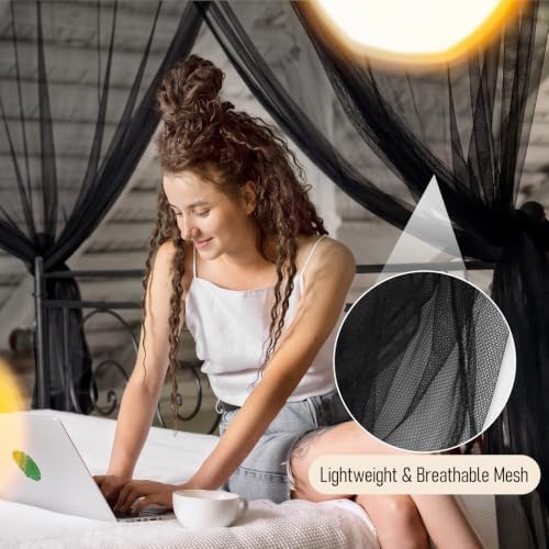 Canopy Bed Curtains for Full Queen King Size Bed, Mosquito Net for Bed