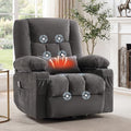 BOSMILLER Recliner Chair with Vibration Massage and Lumbar Heat for Living Room, Oversized Ergonomic Swivel Rocking Chair, Featuring Side Ptgocket, 2 Cup Holders & USB Charge Port
