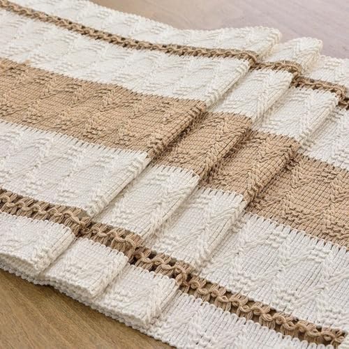 FEXIA Boho Table Runner with Tassels 12x36 Inch for Fall Home Decor