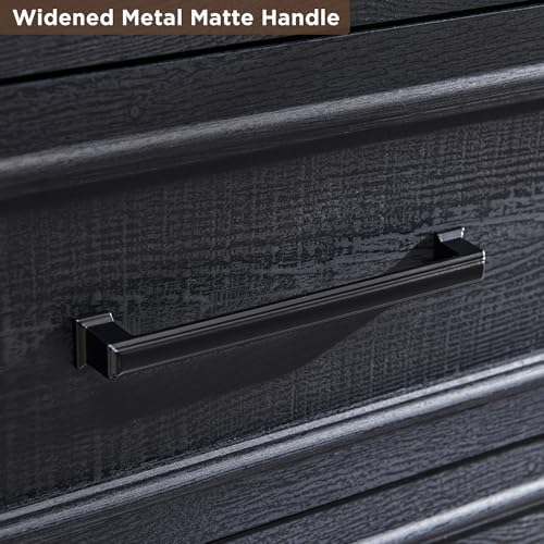 ACCOHOHO Farmhouse 8 Drawers Dresser Chests for Bedroom, Black