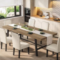 Garvee 87" Industrial Kitchen Table, Extra Wide Dining Table, Rustic Pear