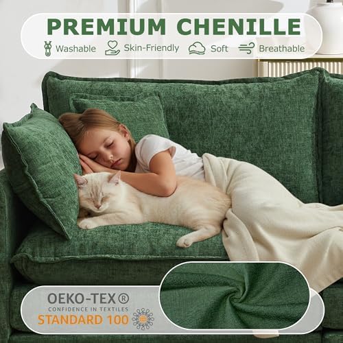 111" Modular Sectional Sofa, L Shaped Cloud Couch with Ottoman