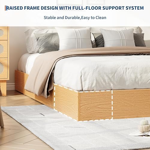 GarveeHome Wood Platform Bed Frame, Twin XL Bed Frame Without Headboard