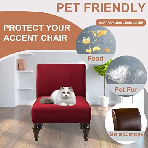 Eco-Ancheng Armless Chair Slipcover Removable Armless Accent Chairs Covers Washable Armless Slipper Chair Slipcover Printed Armless Chair Furniture Protector Covers for Living Dining Room Hotel