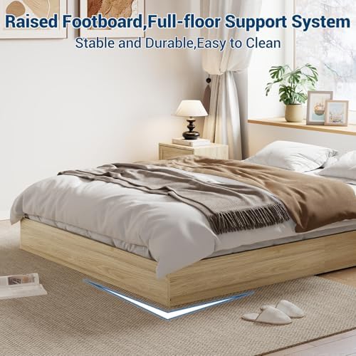GarveeHome Wood Platform Bed Frame, California King Bed Frame No Headboard