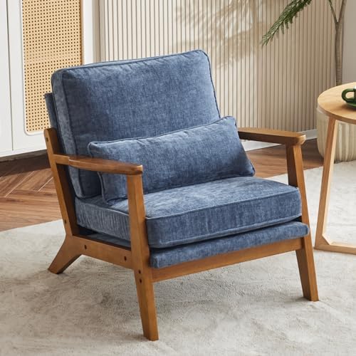 Karl home Mid-Century Lounge Accent Chair, Dusty-Blue