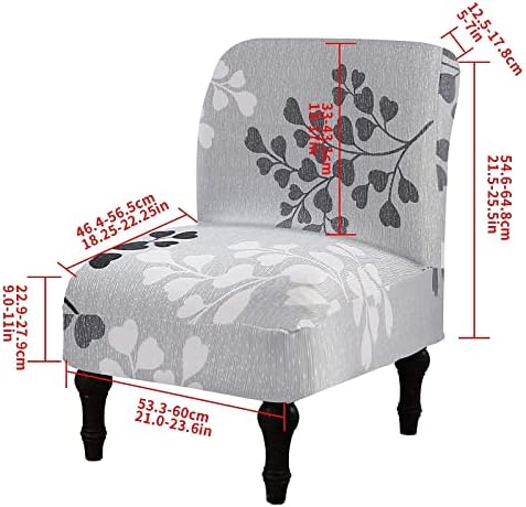 Eco-Ancheng Armless Chair Slipcover Removable Armless Accent Chairs Covers Washable Armless Slipper Chair Slipcover Printed Armless Chair Furniture Protector Covers for Living Dining Room Hotel