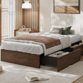 GarveeHome Wood Platform Bed Frame, Twin XL Bed Frame with 2 Drawers