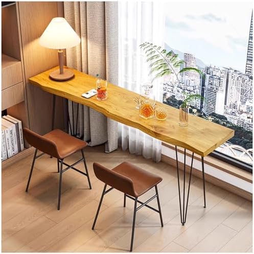 Narrow Wooden Counter Height Bar Table for Breakfast & Coffee