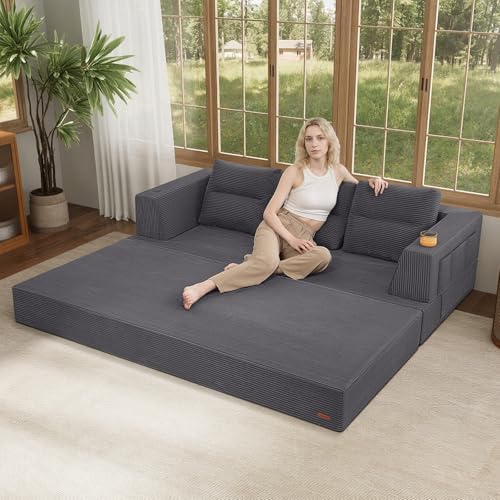 COMAX Futon Sofa Bed, Convertible Sofa Bed, Folding Boneless Couches