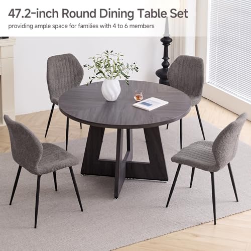 Round Dining Table Set for 4, Kitchen Table and Chairs