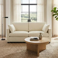 Iroomy Modular Sectional Loveseat Couch, Modern Chenille Sofa, Beige