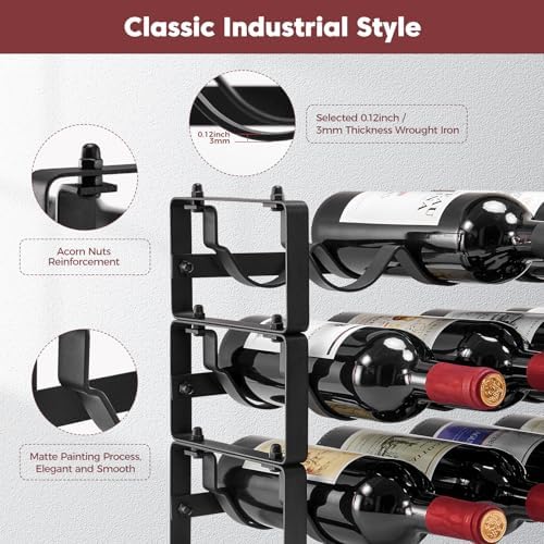 3 Tier Stackable Wine Rack Countertop, 12 Wine Bottle Holder for Cabinet