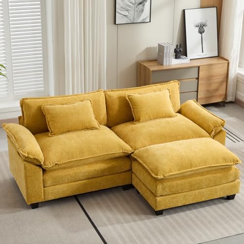 Oprisen 86" Modular Sectional Sofa, Comfy Deep Cloud Couch with Ottoman