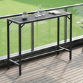 TLSUNNY 47" Patio Bar Table, Sturdy Outdoor Counter Height Table, Black