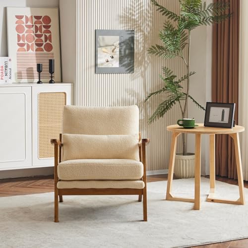 Karl home Mid-Century Lounge Accent Chair, Khaki
