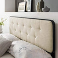 Modway MOD-6233-BLK-BEI Collins Tufted Full Fabric and Wood Headboard, Black Beige