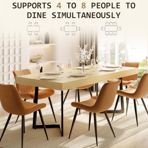 70.9" Rectangle Industrial Dining Table for 6-8, Metal Frame