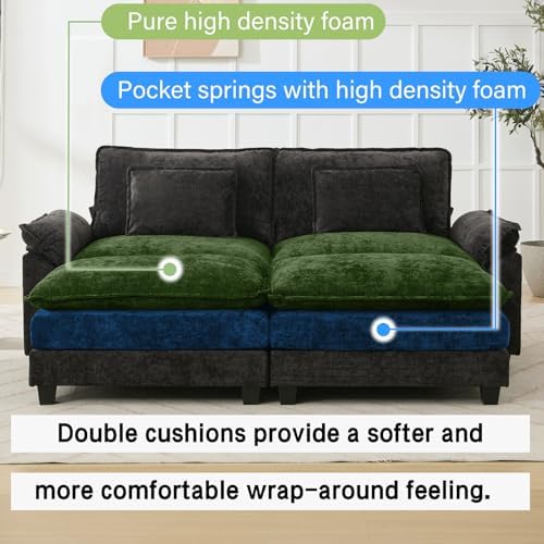 Oprisen 86" Modular Sectional Sofa, Comfy Deep Cloud Couch with Ottoman