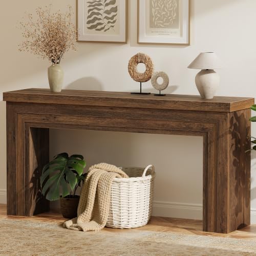 Huuger 63 Inch Entryway Table, Rectangular Console Table for Living Room