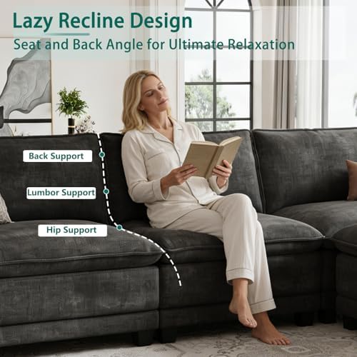 140" Modular Sectional Couch, U Shaped Cloud Sofa for Living Room