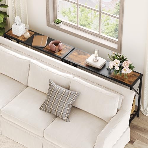 Tajsoon Console Table 41.8", 2 Tier Industrial Entryway Table with Shelves
