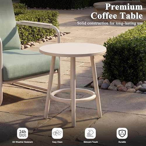 3 Pieces Aluminum Outdoor Patio Conversation Set with Ottomans