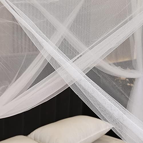 Mengersi Elegant Mosquito Net Canopy Bed Curtains Twin to Twin XL Size Bed,Netting Curtains for Camping, Patio,Indoor Outdoor Net (80x40x80, White)