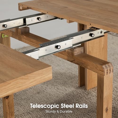 Transformer Table Solid Wood Extendable Dining Table, Natural