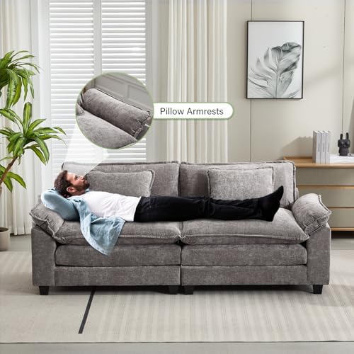Oprisen 86" Modular Sectional Sofa, Comfy Loveseat Deep Cloud Couch