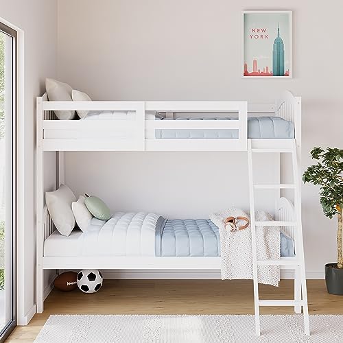 Storkcraft Long Horn Twin-Over-Twin Bunk Bed, White