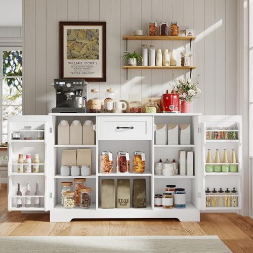 Gizoon 45" Kitchen Sideboard Buffet Cabinet with Storage, White
