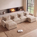 Oprisen 154" Modular Sectional Sofa, Comfy Deep Cloud Couch with Ottoman