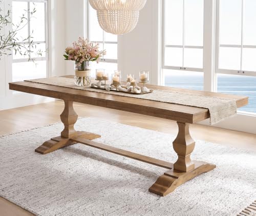 WAMPAT 74.8-inch Long Vintage Farmhouse Dining Table for 6-8 People