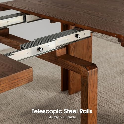 Transformer Table Solid Wood Extendable Dining Table, Brown