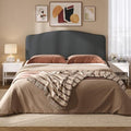 Pinmoco Full Upholstered Headboard, Height Adjustable Velvet, Dark Grey
