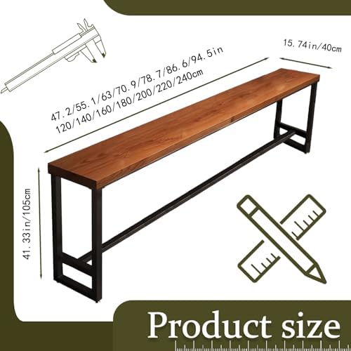 Bar Height Table 55'' Long Bar Table Solid Wood Farmhouse Bar Table