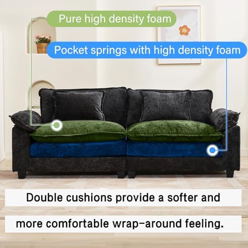 Oprisen 86" Modular Sectional Sofa, Comfy Loveseat Deep Cloud Couch