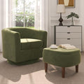 360° Swivel Accent Chair with Storage Ottoman
