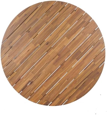 Merax 44.5 Inch Acacia Wood Round Outdoor Dining Table, Natural Finish